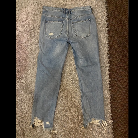 FREE PEOPLE Straight Leg Mid-rise Jeans light wash - Picture 4 of 5